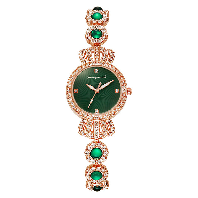 Douyin Live Calcedonia Reloj de pulsera Corona Joyería Moda Reloj para mujer Reloj para mujer Reloj de cuarzo