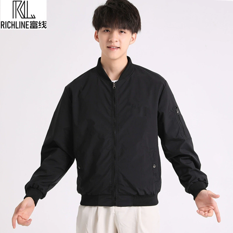 Демисезонная кожаная куртка Richline, легкая oversize бомбер, черный, размеры от S до 3XL