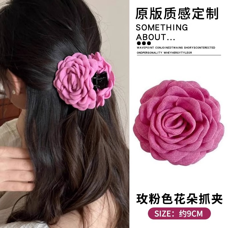 Rosas rascar flores de tiburón brocas de boca flores grandes brocas de cabello de cabeza de mujer rascar flores de tiburón brocas de cabello tocado