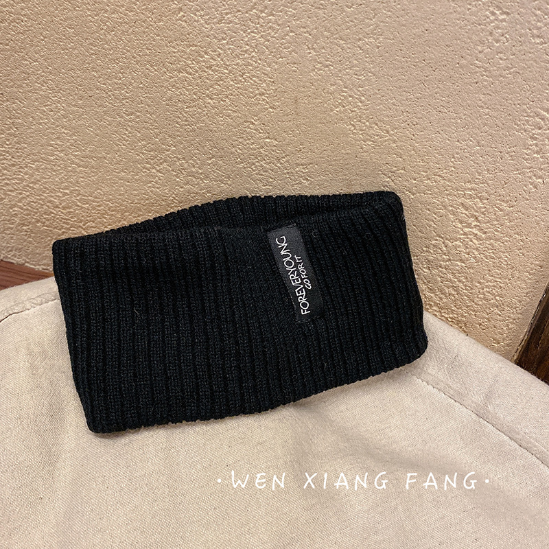 Deportes de punto banda de pelo de estilo coreano de las mujeres de Internet celebridad ins Carta del todo partido parche diadema de ala ancha diadema de la personalidad diadema para hombres