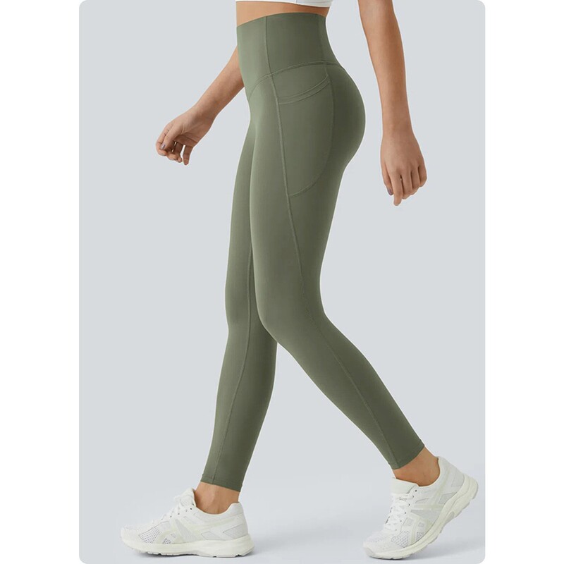 High-waisted butt-lifting yoga pants for women, European and American style, slimming, tight-fitting, quick-dry, stretchy, with pockets, sports leggings