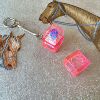 Pc single button-pink transparent-snake bone chain