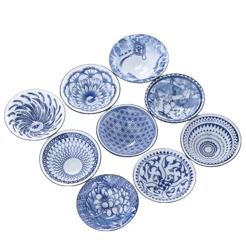 Retro blue and white ceramic tea set, tea cup, Birthday gift