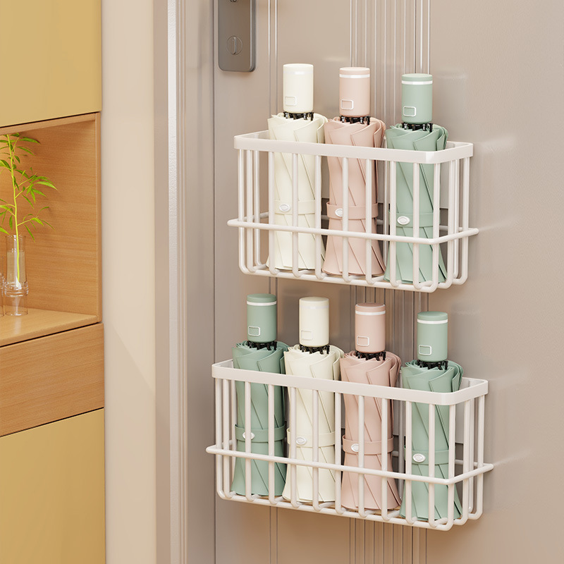 磁気フック玄関ドア傘収納ボックスドア後部収納ラック靴ラックバッグコートティッシュペーパー壁掛けラック