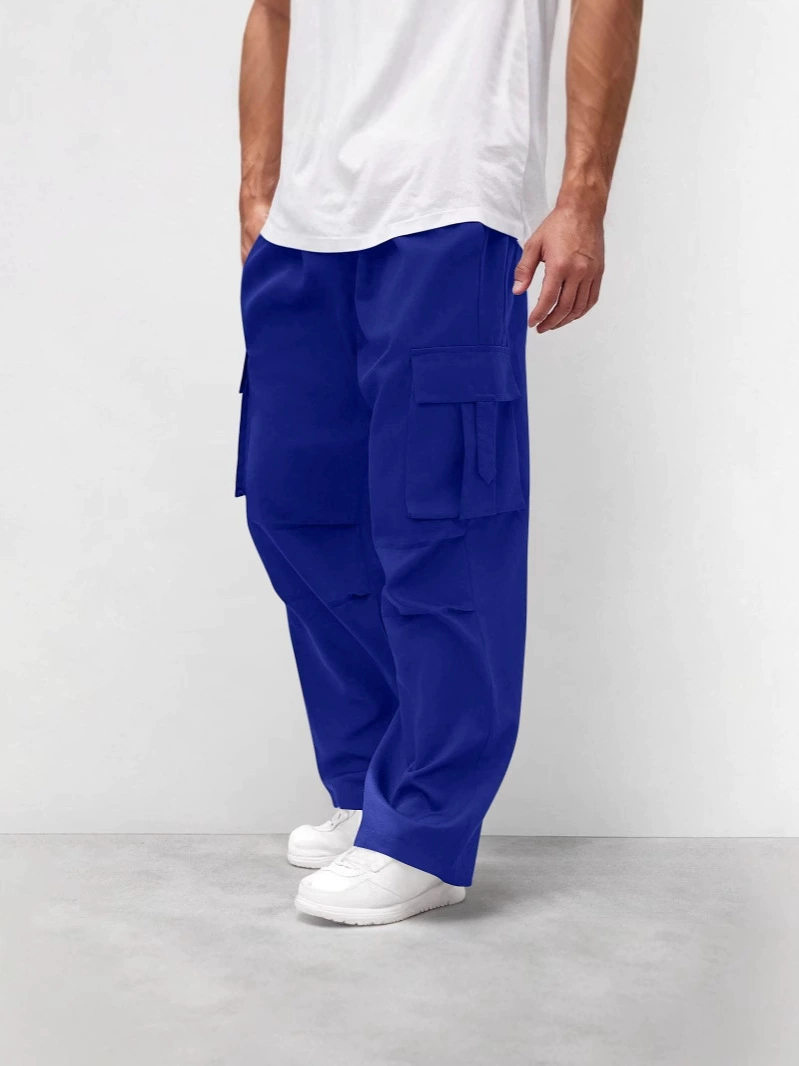 Модные мужские брюки-карго в американском стиле, длинные брюки в стиле ins с множеством карманов, свободные повседневные брюки прямого кроя с широкими штанинами для пар.