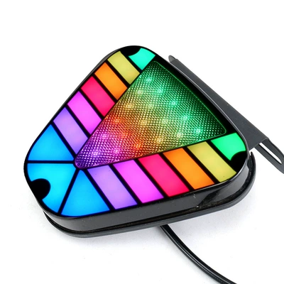 New Truck Warning Light High-Brightness Waterproof Brake Led 12V Rear Tail Light 24V Anti-Rear Collision Fog Light Colorful Colorful (Tail light) - new-triangle-colorful-flash-12v24v-universal