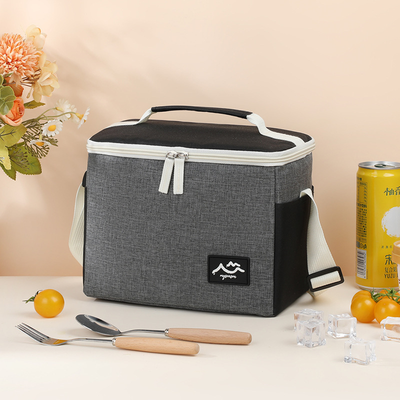 Bolsa de hielo transfronteriza de color contrastante bolsa de aislamiento de campamento al aire libre bolsa de almuerzo gruesa bolsa de caja de almuerzo