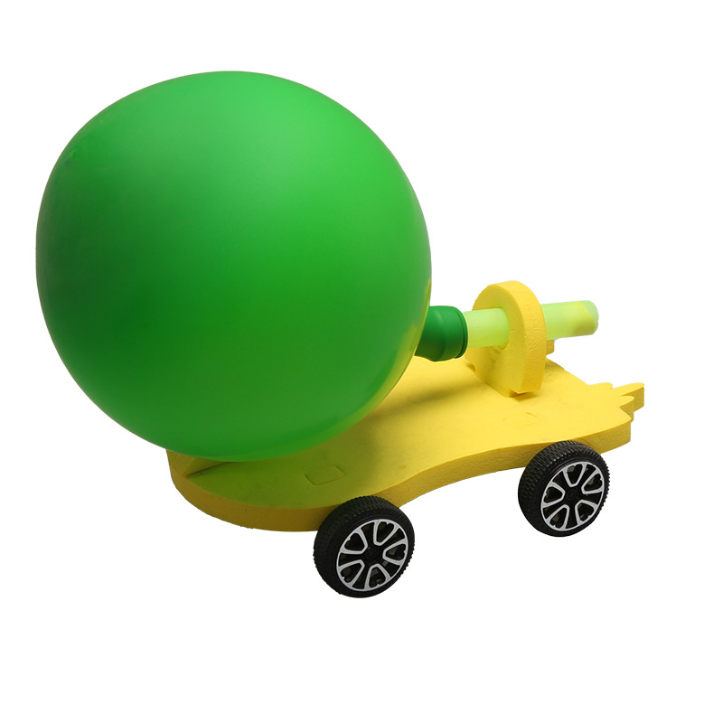 Bricolaje globo retroceso coche estudiante ciencia experimento equipo ciencia y tecnología para niños pequeña producción Ciencia creativa y educación Juguetes