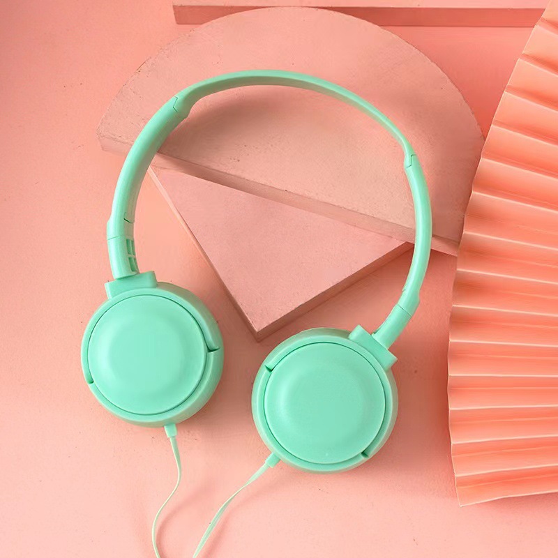 Transfronterizo auriculares MZ-026 macaron cinta micrófono con cable para niños auriculares de control de alambre auriculares de la computadora al por mayor