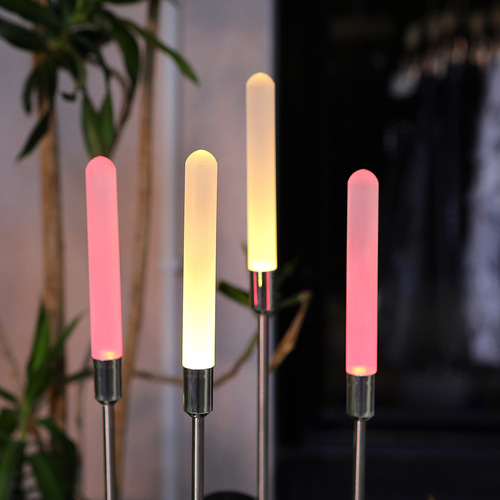 Amazon Outdoor Solar Sanding Reed Candlelight Garden Decor Ground Stake Lawn Lamp Villa Decoration Courtyard Lamp