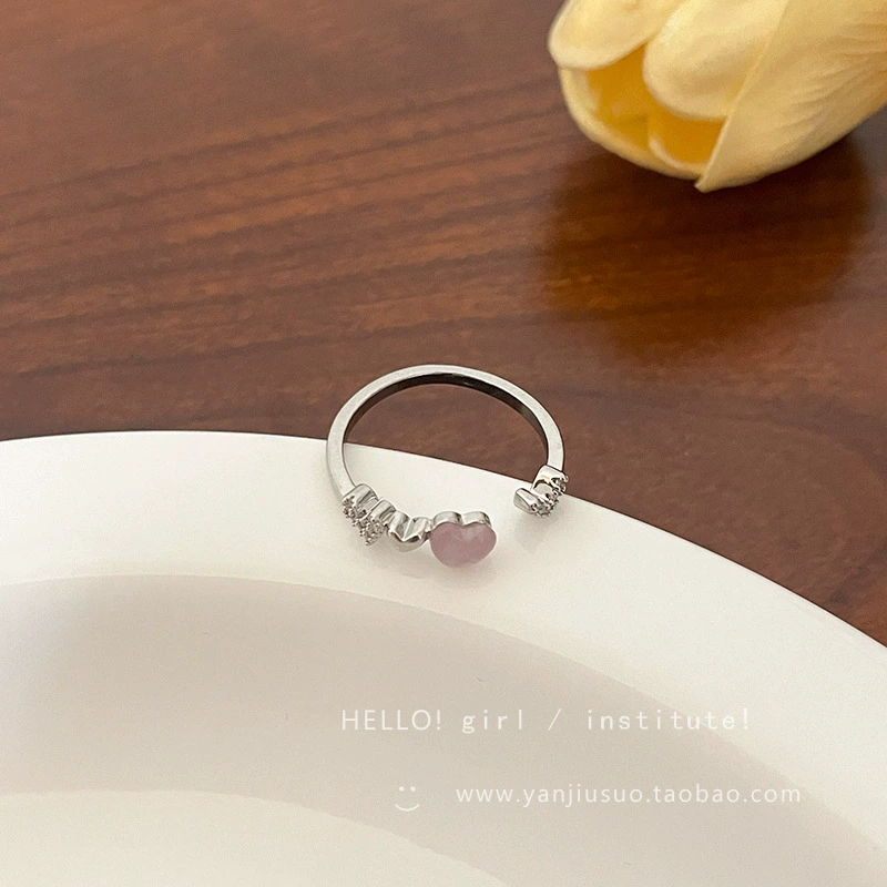 Ring, Retro Small Bow Design, Light-Luxury Silver-Tone Statement, One Size