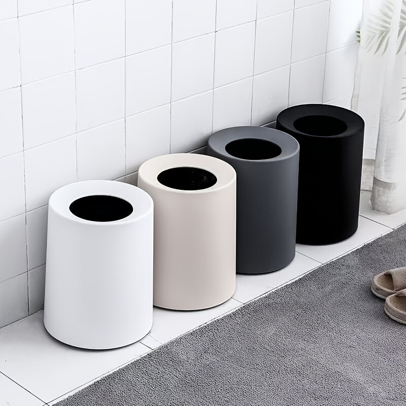 Nordic Living Room and Bedroom Storage Bin, Guesthouse Hidden Garbage Bag Wastebasket, High-Value Hotel Solid Color Household Trash Can