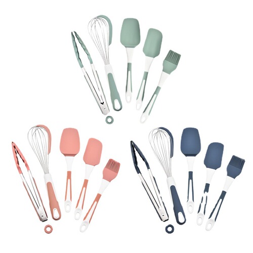 Silicone baking five-piece set barbecue brush silicone kitchen utensil set scraper set egg beater baking tools wholesale