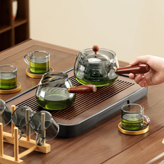 360-degree rotating leisure teapot tea separation heat-resistant tea set high borosilicate glass tea brewing pot household teapot