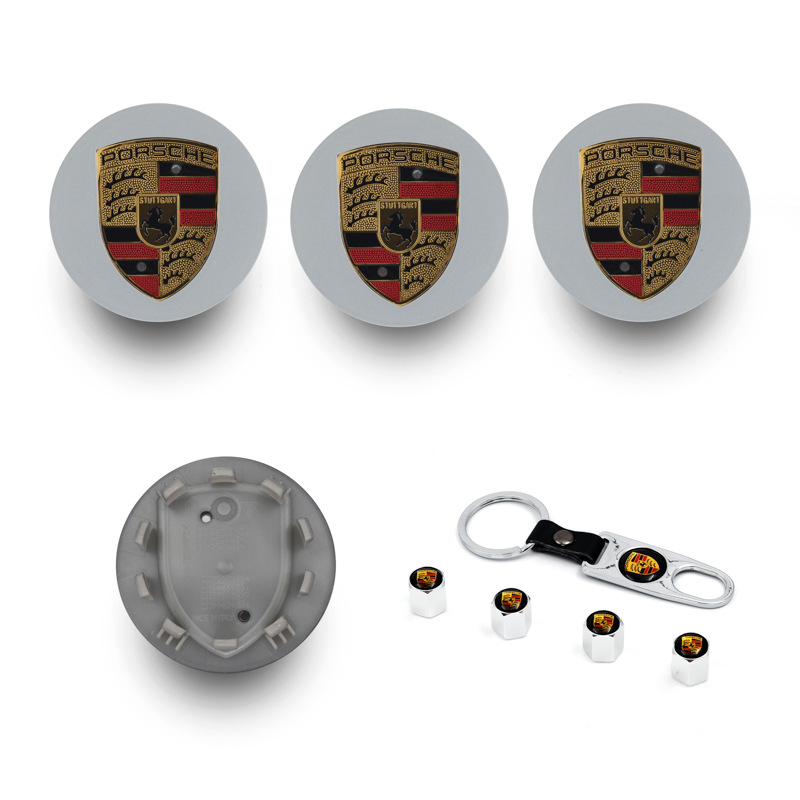 Suitable for Porsche Original Wheel Hub Caps, Center Caps of All Series 76Mm65Mm Elegant Black Bright Silver Matte Silver Gray Color Label