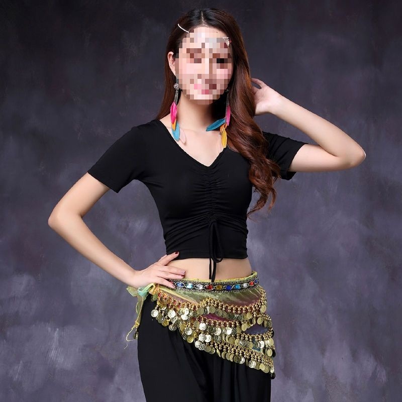 Belly Dance Top Practice Outfit 2026 New Spring/Summer Modal Short-Sleeve Adult Clothing Sexy Belly Covering Plus Size Women