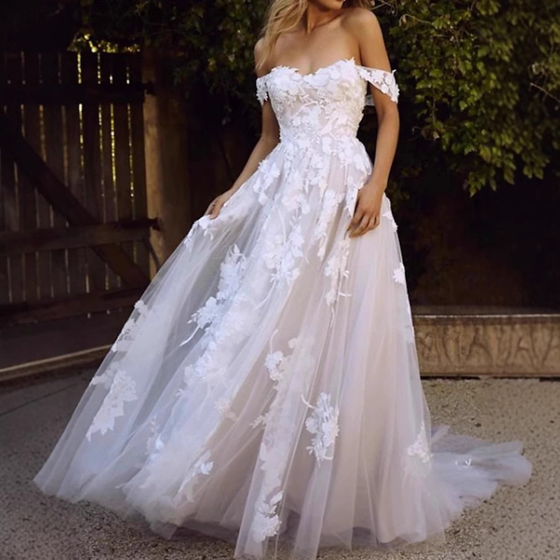 One-Shoulder Floating Gauze Wedding Dress 2025 New Bridal Tube Top Waist Palace Dreamy Slim Tail Wedding Dress One-Shoulder Floating Gauze Wedding Dress 2025 New Bridal Tube Top Waist Palace Dreamy Slim Tail Wedding Dress