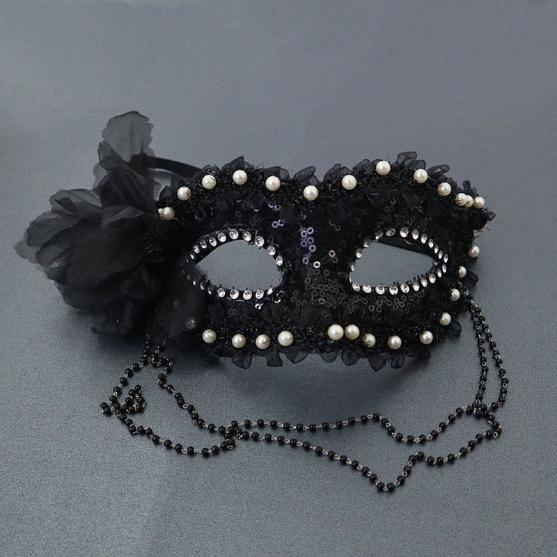 AliExpress Wish máscara de princesa de baile de venta máscara de fiesta de espectáculo vestido de ojos de flores laterales máscara de mitad de cara sexy