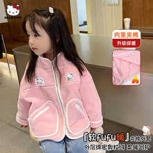 女童冬季摇粒绒棉服外套2025新款卡通中大童装保暖舒适外衣批发