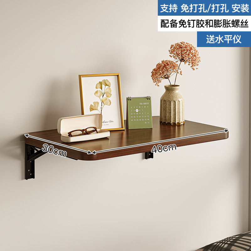 Estante de pared Estante de exhibición de pared de color nogal Estante de exhibición Estante de almacenamiento de pared Estante suspendido Tabique de una palabra