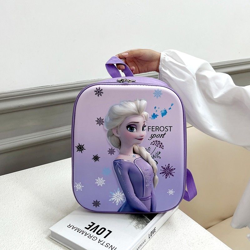 Princesa Elsa mochila de dibujos animados kindergarten bebé 3D duro Shell mochila ligera niños lindo pequeña mochila