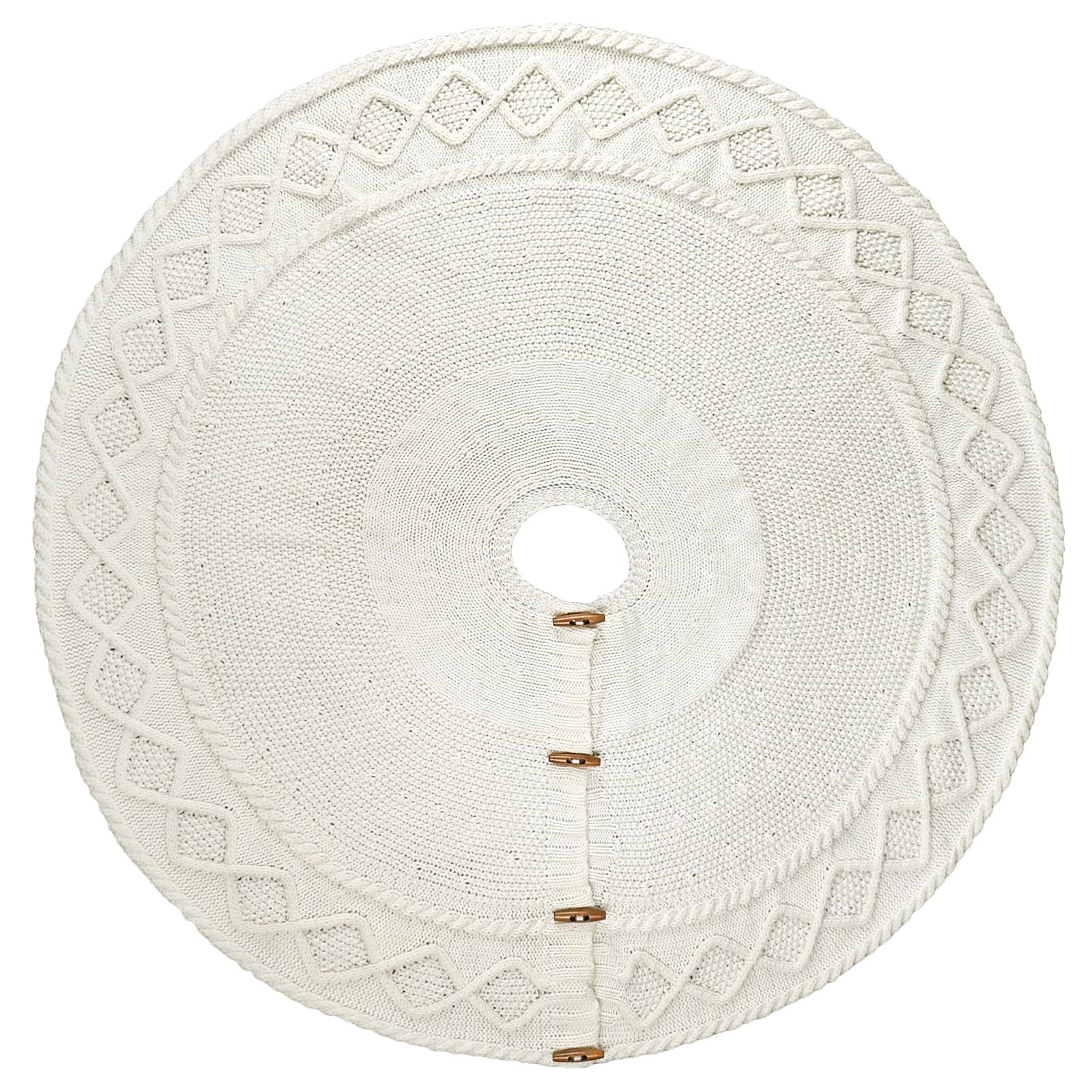 Vestido de árbol de punto de Navidad transfronterizo delantal de árbol de Navidad de punto blanco ornamento de árbol de Navidad ambiente festivo