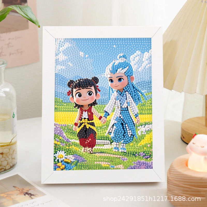 Diamante nuevo lápiz de dibujos animados pequeño nuevo pegatino diy puzzle manual regalo de cumpleaños para niños estudiantes
