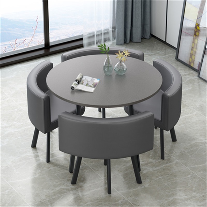 둥근 회색 보드 회색 가죽