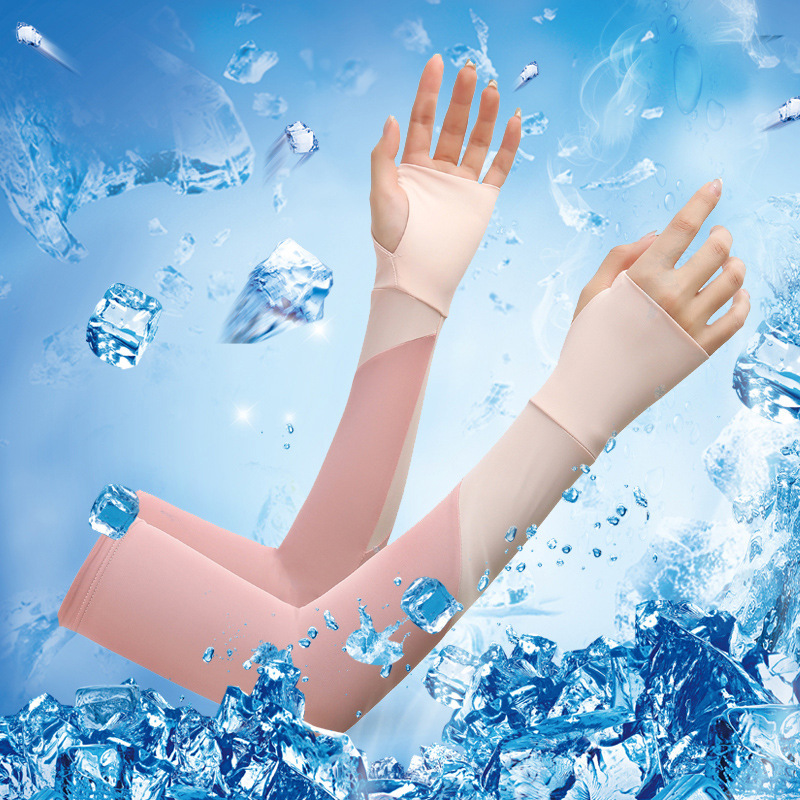 Mangas de hielo con protección solar, mangas delgadas para mujer, mangas de mano resistentes a los rayos UV de todo fósforo de moda, protección de los brazos largos para la conducción en verano