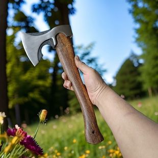 Outdoor Long-Handled Ax, Hand Ax for Chopping Firewood and Bones, Forging Woodworking Ax, Mountain Opening Ax, Hand-Forged Ax