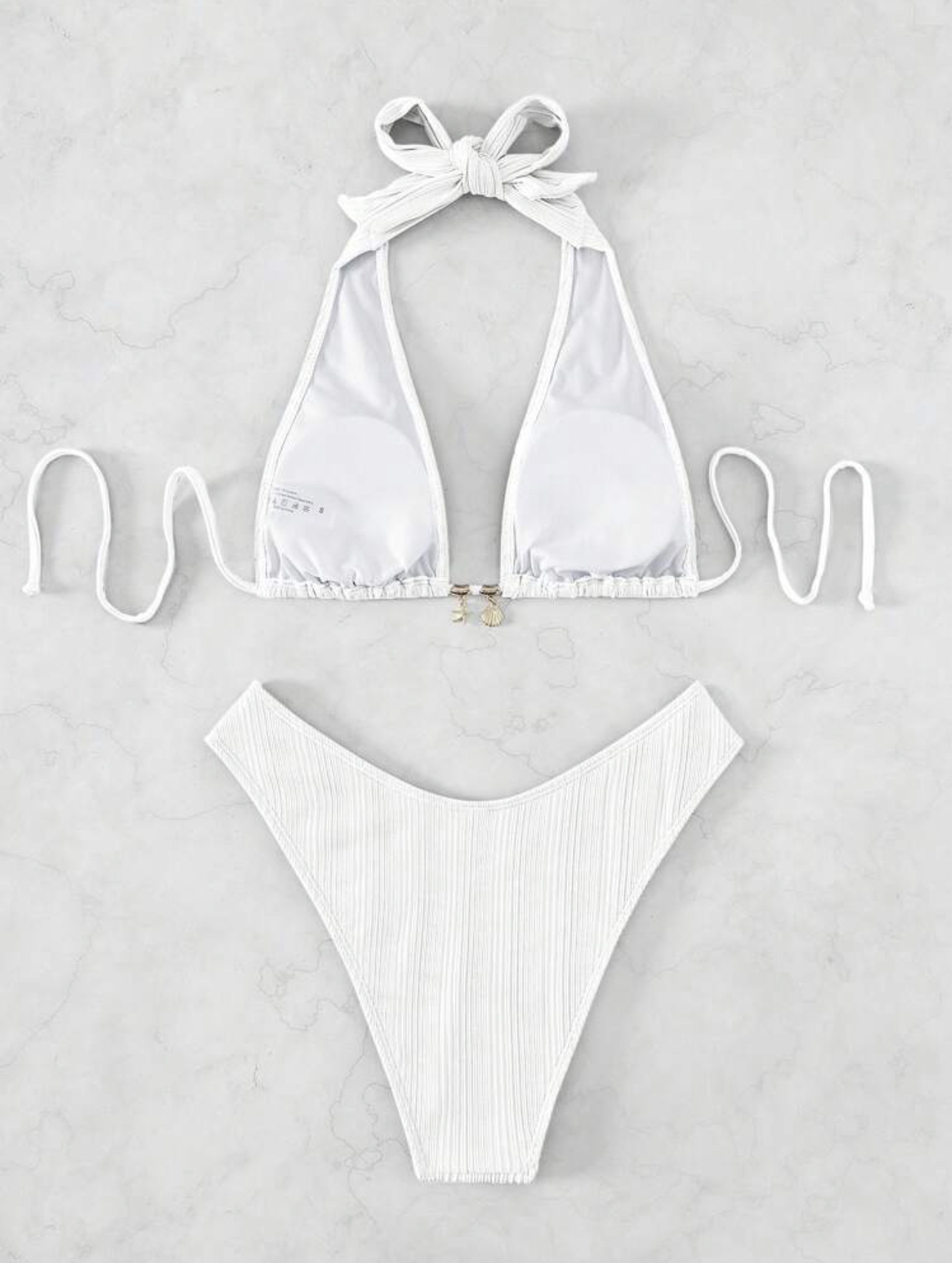 136g Weight Sexy Feel Of Sensation Bikini Panties Style Polyester Fabric Type 2 Pieces Set Quantity Swimming Pool, Beach Occasion Comfort Function Solid Color Pattern Demi Cup Bra Cup Women's Gender Women's Solid Color 2 Pieces Set Bikinis Swimwear 17