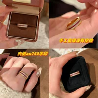 Кольцо со звездой из золота 18 карат au750 с розовым камнем, новый золотой браслет в стиле шинуазри, кольцо с рубином и бриллиантом, женское кольцо в прямом эфире, горячий стиль