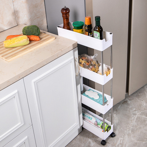 Cracked storage rack plastic multi-layer trolley kitchen storage rack multi-functional bathroom toilet floor storage rack
