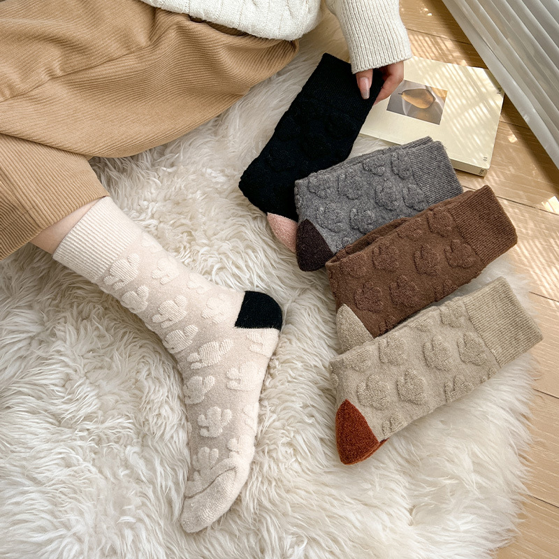 Woolen demi-season fashionable small design warm knee socks