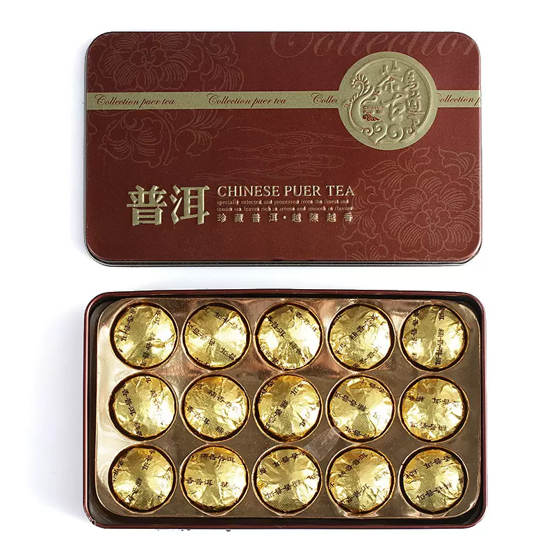 低价高品质云南茶叶 糯香普洱熟茶 小沱茶 糯米香沱茶铁盒装批发