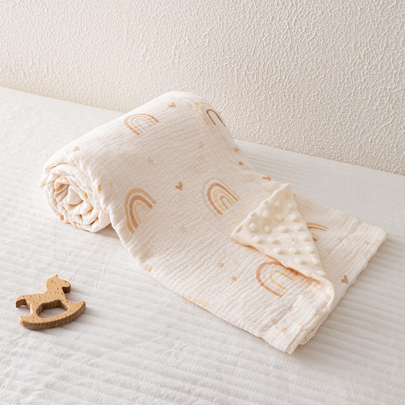 Amazon's Popular Crepe Beanie Blanket Baby Swaddle Blanket Cover Blanket Wrap Newborn Beanie Fleece Summer Quilt Air Conditioning Quilt