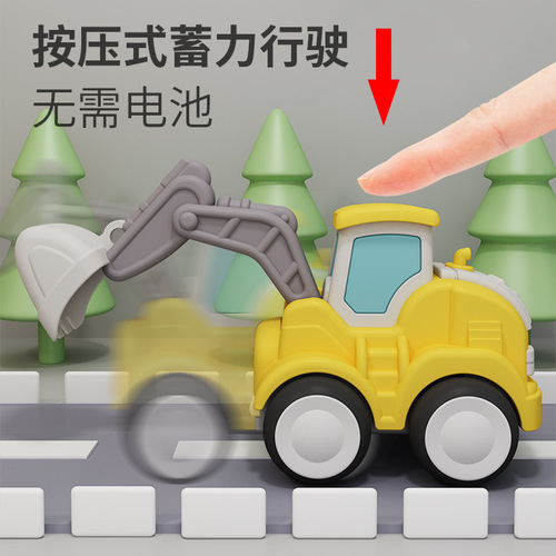 Cross-border children's push back engineering vehicle model simulation inertial excavator bulldozer boy engineering toy vehicle