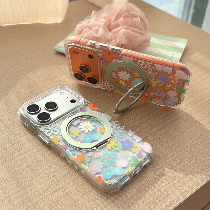 Japanese and Korean Style Colorful Flower Phone Case for iPhone 17 Pro Max, Apple 16 Integrated Stand, 15 Anti-Drop for Women Japanese and Korean Style Colorful Flower Phone Case for iPhone 17 Pro Max, Apple 16 Integrated Stand, 15 Anti-Drop for Women