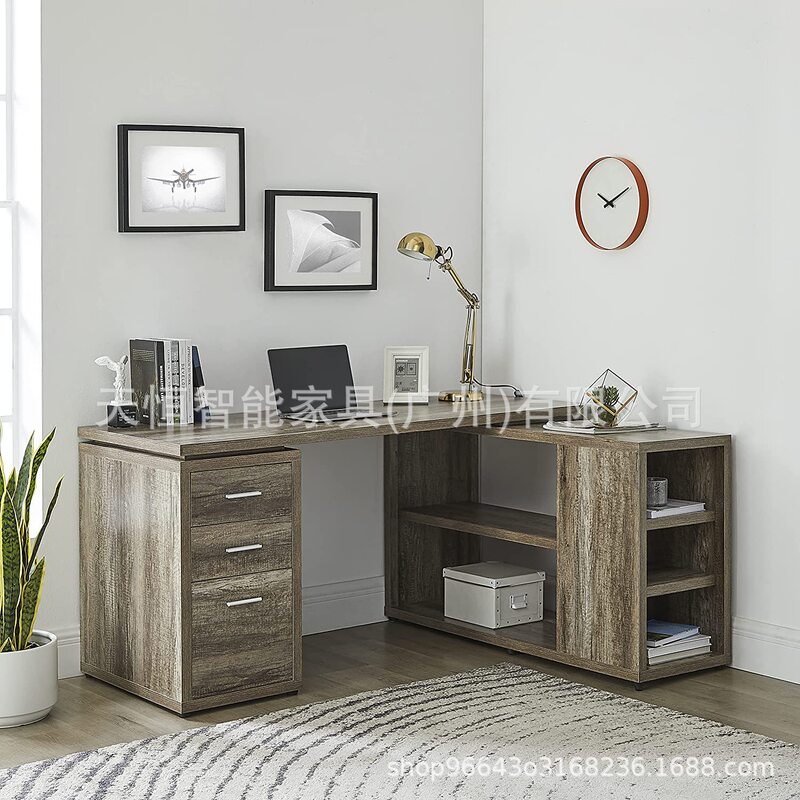 L Shaped Desk with Storage Office Desk L Shaped Computer Desk Corner Desk with Storage Shelves Customizable