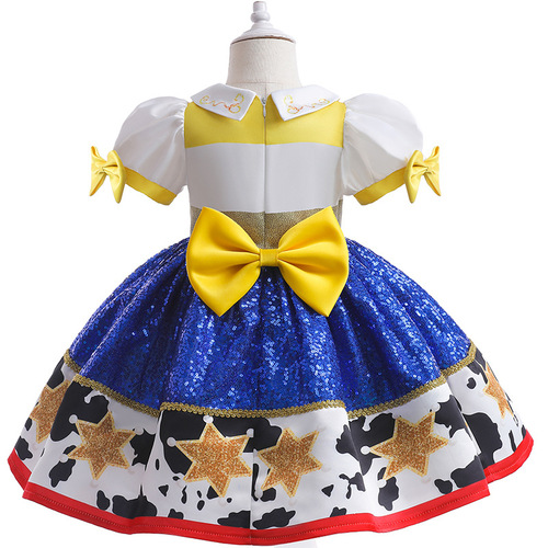 Children's Stage Performance Dress Toy Story Cosplay Wigs Contrast Color Collar Children's Dress