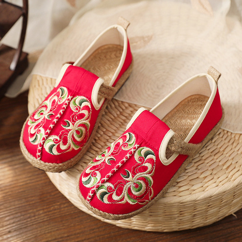 Hanfu fairy shoes for women ethnic ladies embroidered single shoes soft breathable old beijing clothing shoes women retro embroidered shoes 