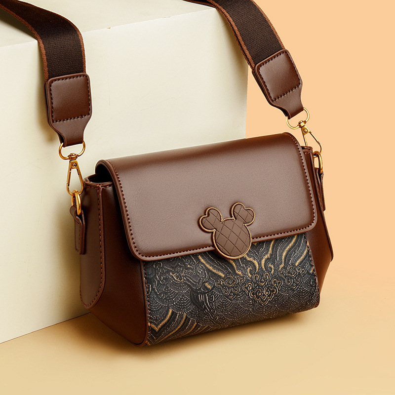 국경 간 여성 가방 새로운 2024 하이 엔드 패션 세련된 여성 어깨 가방 대비 컬러 바느질 여성용 가방 크로스 바디 백