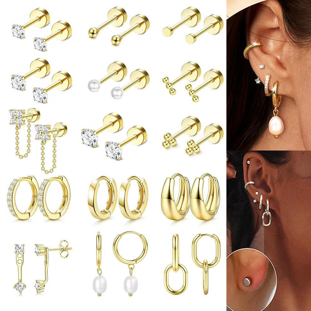 16G labret stud size and finish detail