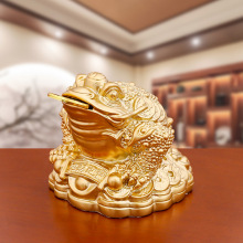 批发招财进宝金蟾招财摆件小号家居客厅办公室桌面仿铜金蝉装饰品