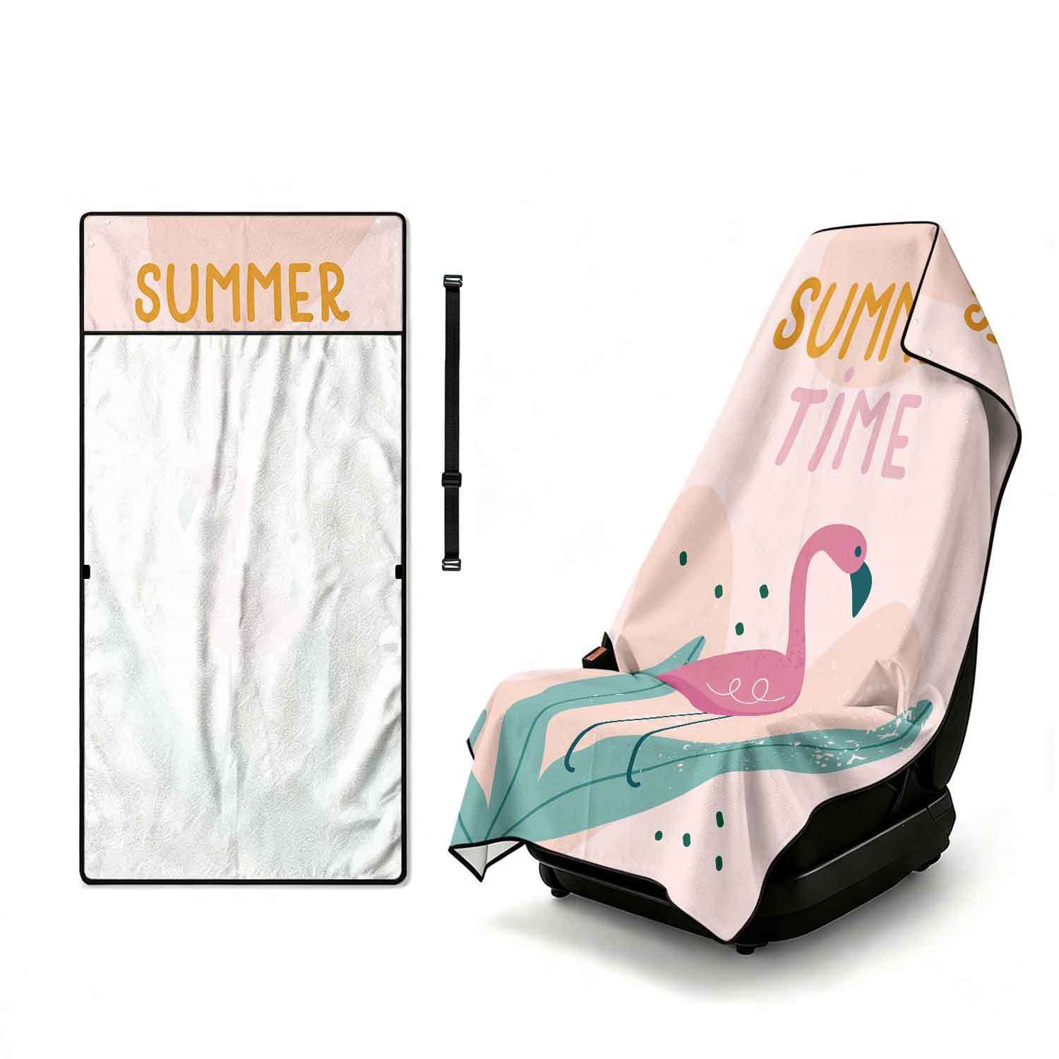 Summer bath towel and car seat cover 2-in-1, ultra-fine fiber outdoor beach and car dual-use universal seat cushion