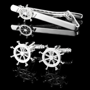 European and American men's quality business tie clip professional tie clip anchor rudder type simple personality jewelry wholesale