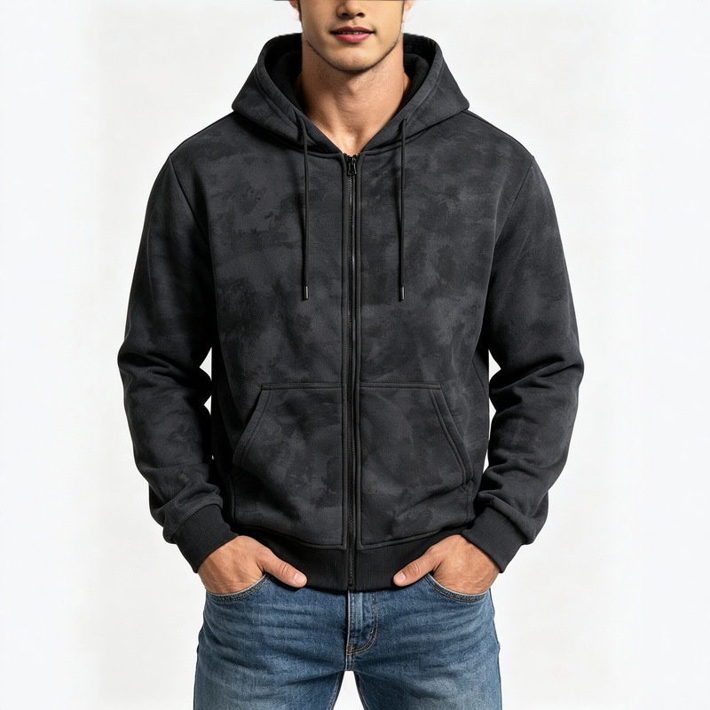 Autumn European Size High Street Heavy Jacket Tie-Dye Dirty Hooded Sweatshirt Men's Trendy Brand Handsome Street Style Spring and Autumn Top Autumn European Size High Street Heavy Jacket Tie-Dye Dirty Hooded Sweatshirt Men's Trendy Brand Handsome Street Style Spring and Autumn Top