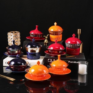 Hotel Open Stove Glass Stew Pot, Commercial Restaurant Club Ginseng Soup Bird's Nest Fish Maw Water-Proof Ceramic Stew Pot Wholesale