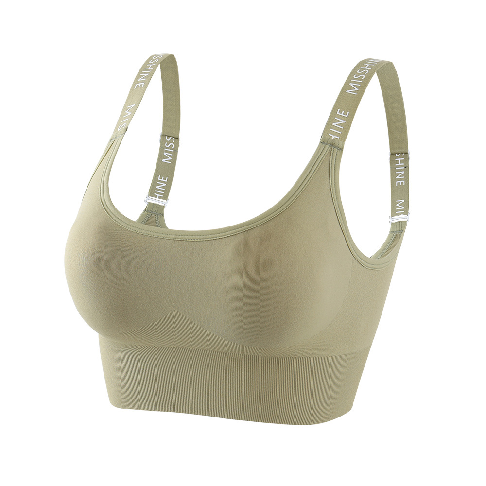 Europa y América nueva primavera y verano ropa interior deportiva apretado sin fisuras fitness chaleco insertar pecho pad yoga deportes en stock al por mayor