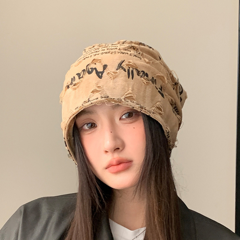 帽子秋冬季户外保暖大头围套头帽女时尚百搭冷帽显脸小包头堆堆帽|undefined